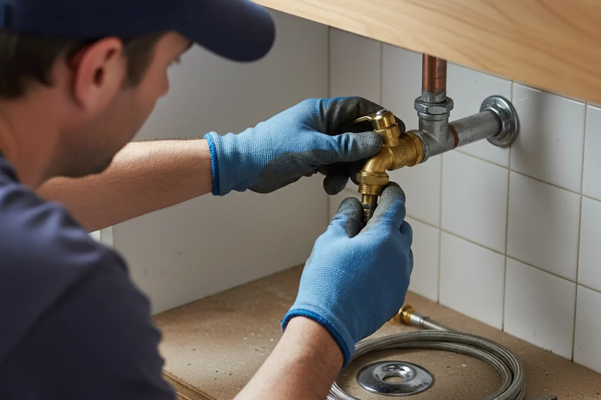 Shutoff valve and fitting work during Faucet and Fixture Repair in Union Pier
